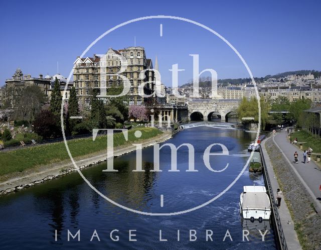 Canal boat on the River Avon, Bath c.1975