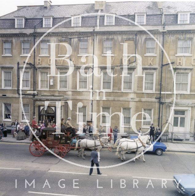 Bath Mail Coach outside the Royal York Hotel, George Street c.1980