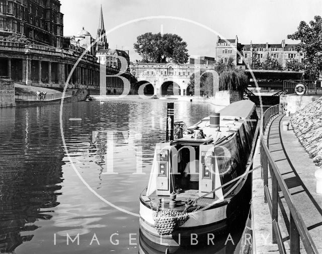 A narrowboat on the River Avon, Bath c.1973