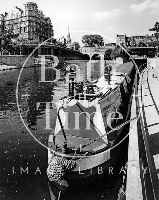 A narrowboat on the River Avon, Bath c.1973