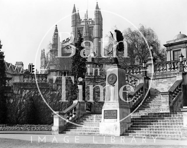 Bath Abbey, viewed from Parade Gardens c.1973