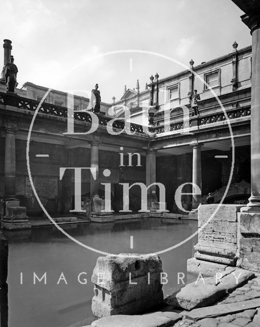 The Roman Baths with the Bath Laundry arch in the background c.1973