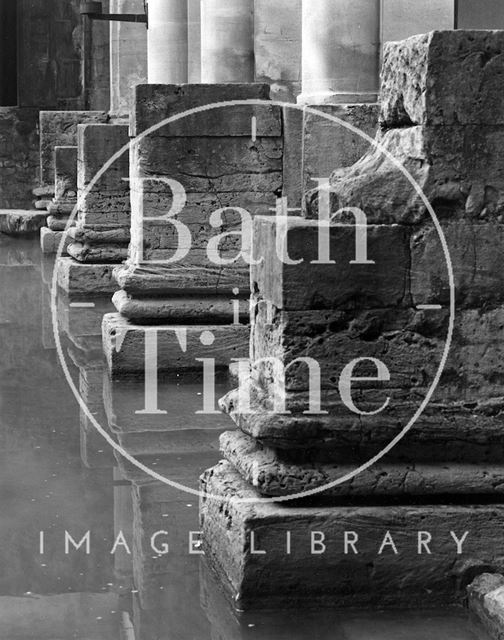 Detail of the Roman Columns in the Roman Baths, Bath c.1973