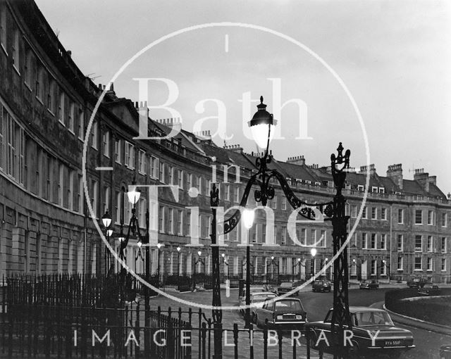 Lansdown Crescent at twilight, Bath c.1973