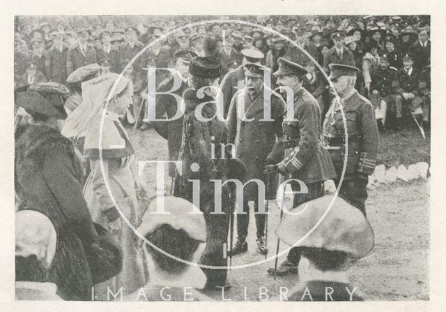 King George V and Queen Mary meeting the Commandant of Bath War Hospital 1917