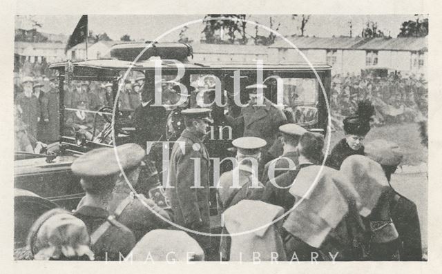 The arrival of King George V and Queen Mary at the Bath War Hospital 1917