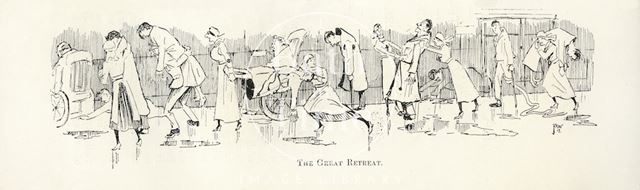 Cartoon of the Great Retreat at Bath War Hospital 1917