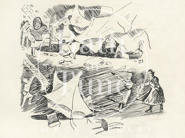 Cartoon of Bath War Hospital events 1917