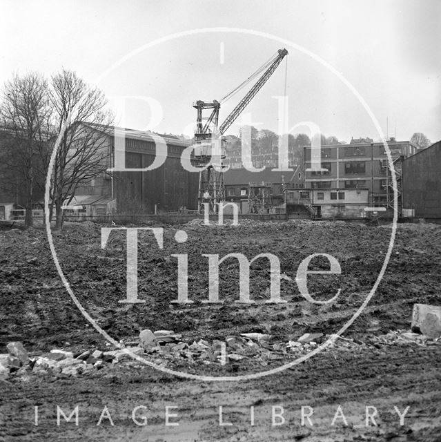 Dredging the River Avon at Green Park as part of the Flood Prevention Scheme, Bath 1972