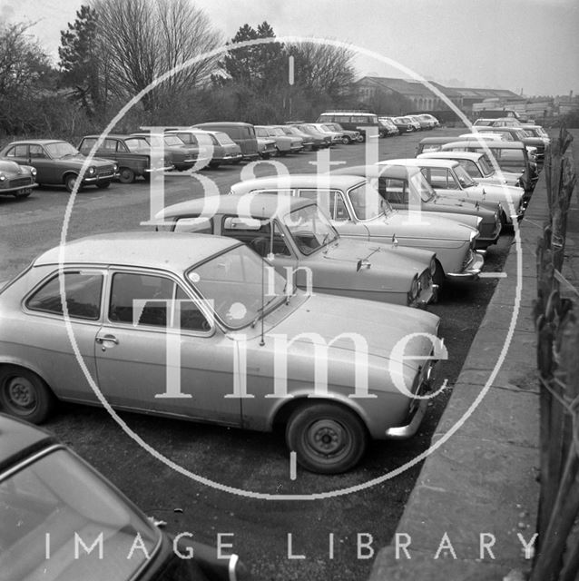 Green Park Station used as a car park, Bath 1973