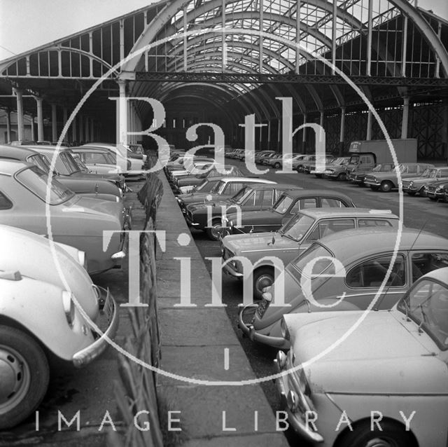 Green Park Station used as a car park, Bath 1973