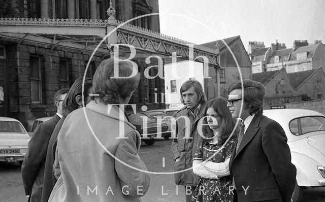 Liberal M.P. Graham Tope and his wife visiting the Green Park Station develoment site in Bath 1973