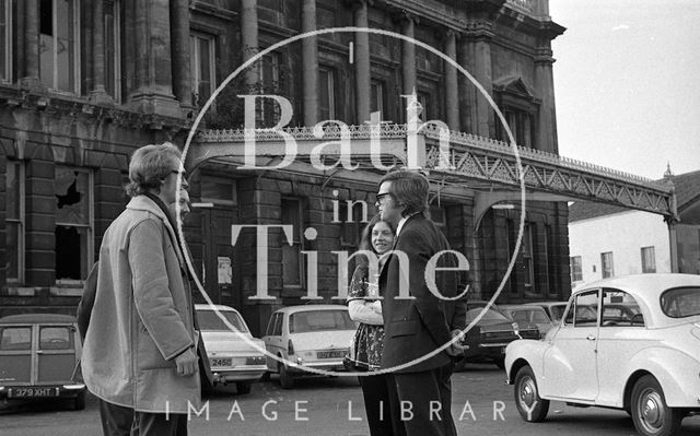 Liberal M.P. Graham Tope and his wife visiting the Green Park Station develoment site in Bath 1973