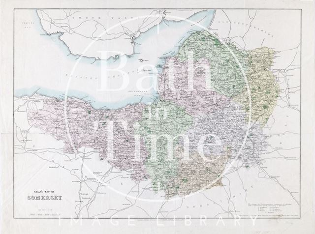 Kelly's map of Somerset 1914