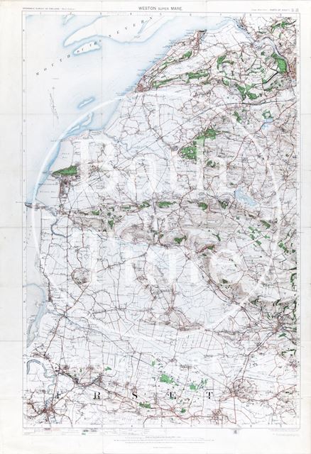 Ordnance survey map of Weston-Super-Mare and surrounding area 1911