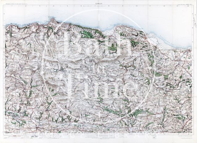 Ordnance survey map of Exmoor 1909