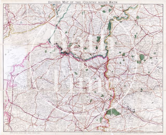 Davies's map of the country around Bath 1890