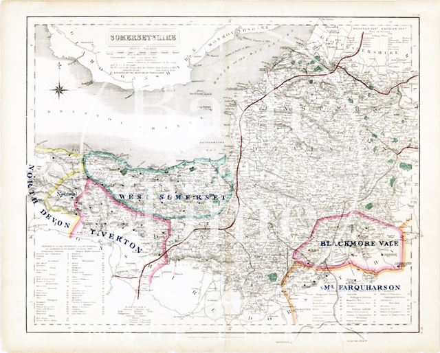 Map of Somersetshire by J. & C. Walker 1850