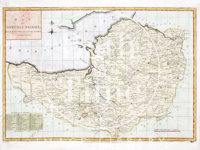 A map of Somersetshire, engraved from a actual map with improvements 1790