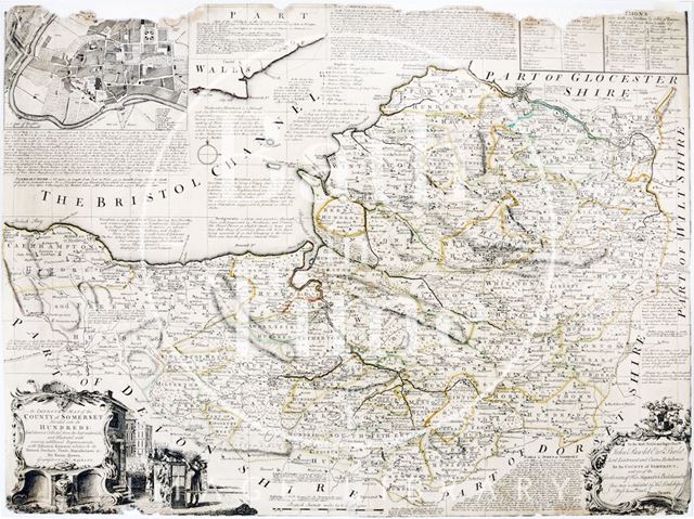 An improved map of Somerset divided into its hundreds 1785