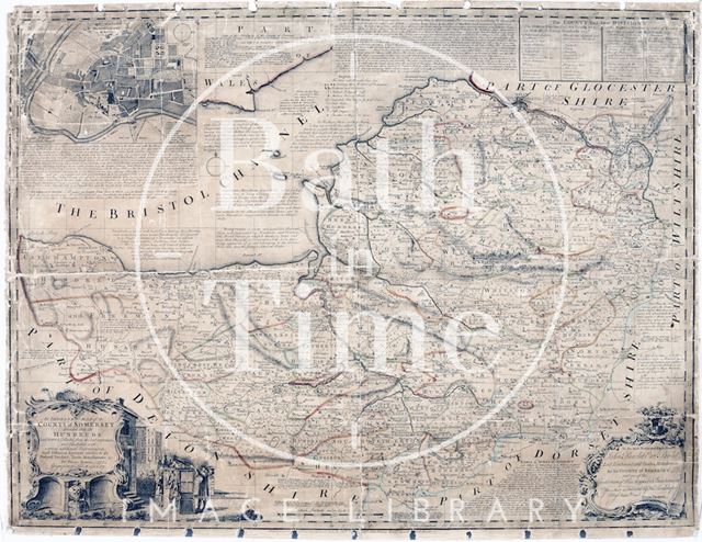 An improved map of Somerset divided into its hundreds 1734