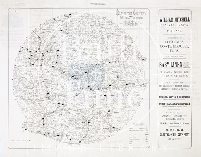 Map of the country sixteen miles around Bath 1919