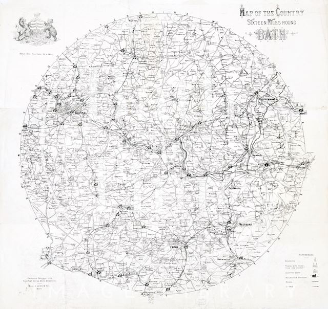 Map of the country sixteen miles around Bath 1898