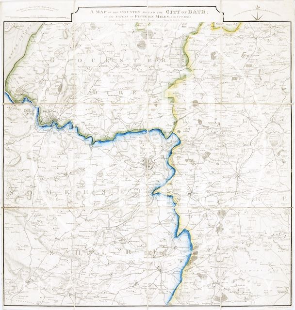 A map of the country around the city of Bath to the extent of 15 miles and upwards 1835