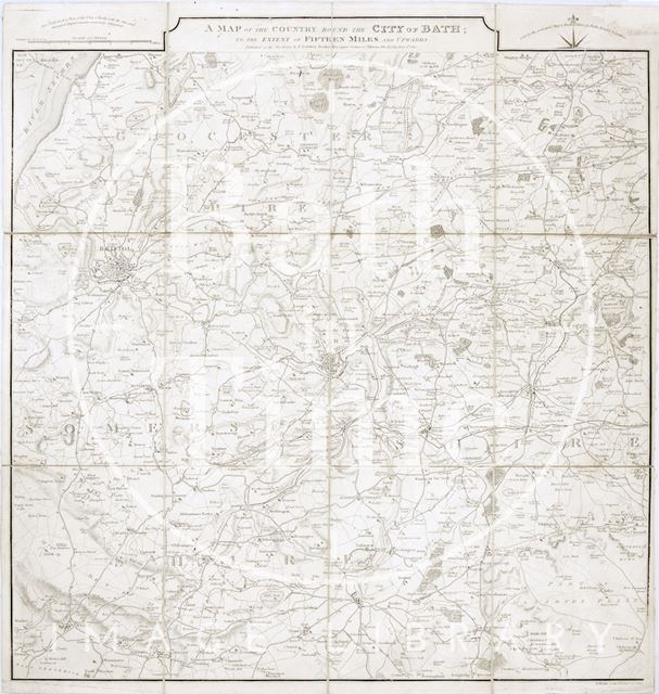 A map of the country around the city of Bath to the extent of 15 miles and upwards 1832