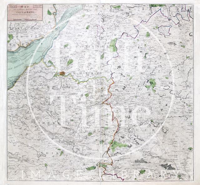 Map of twenty four miles around the city of Bath 1812