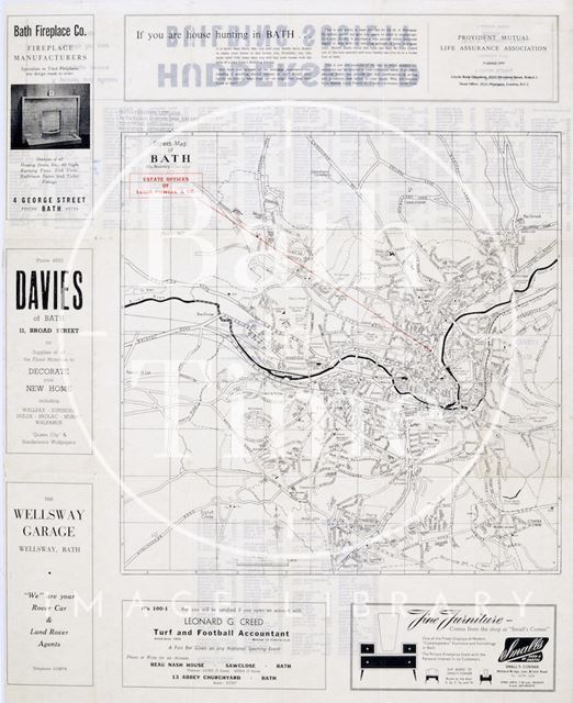 Street Map of Bath 1950