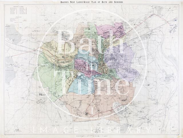 Bacon's new large scale plan of Bath and Suburbs 1915