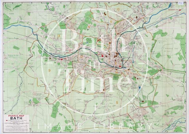 Pharus Map of Bath 1912