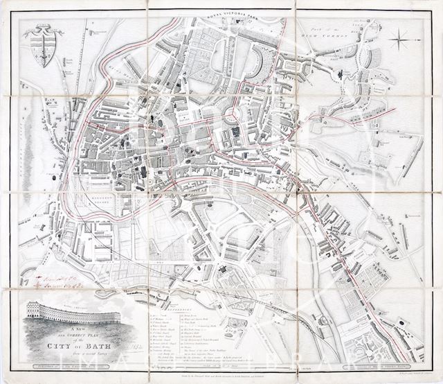 A New and Correct plan of the City of Bath from a recent survey 1854