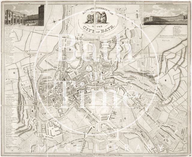 A new and correct plan of the city of Bath 1840