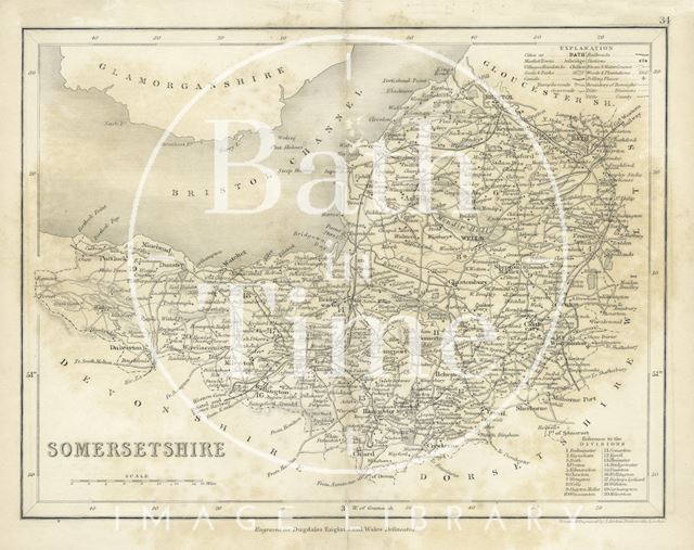 Map of Somersetshire 1843