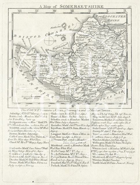 Map of Somersetshire 1787