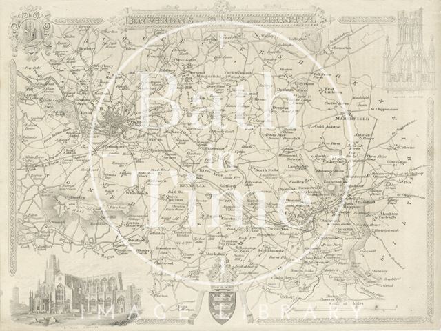 Map of the Environs of Bath and Bristol 1841-1867