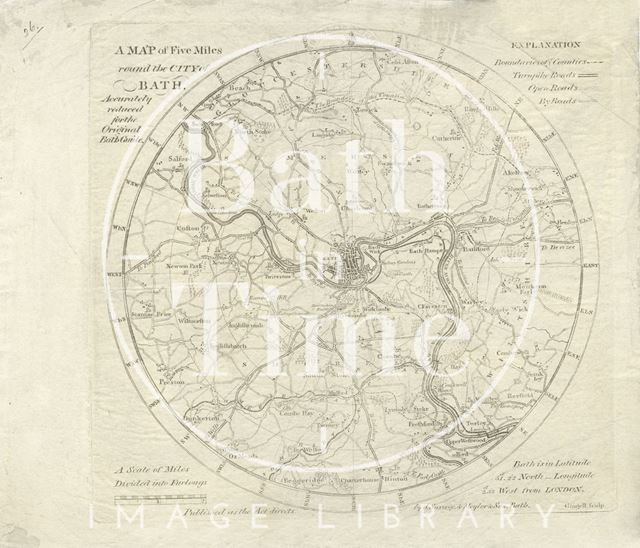 A Map of Five Miles round the City of Bath 1815-1841