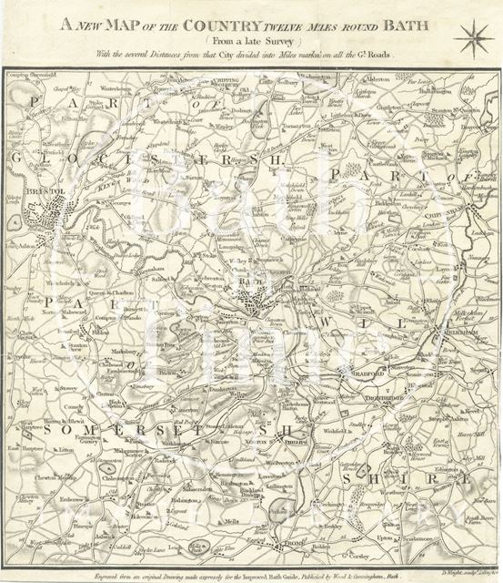 A new map of the Country Twelve miles round Bath 1812