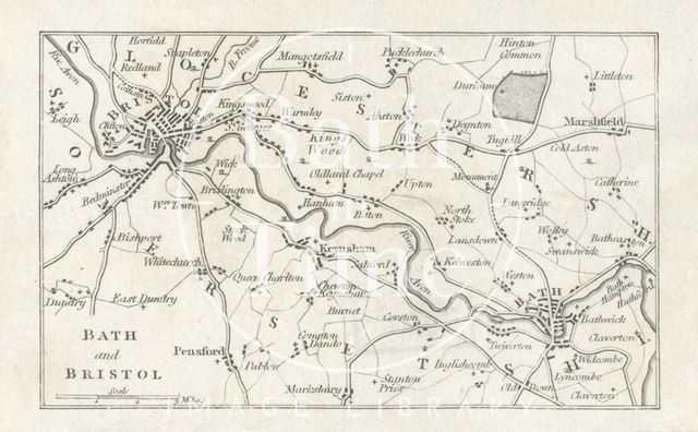 Map of Bath and Bristol 1803