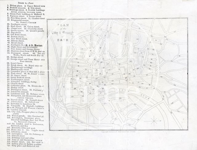 Plan of the City of Bath 1890