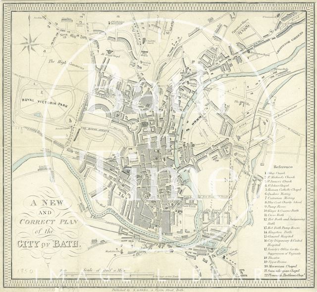 A New and Correct Plan of the City of Bath 1850