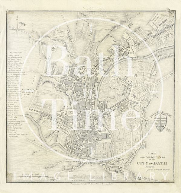 A New and Correct Plan of the City of Bath, reduced from a recent survey 1830