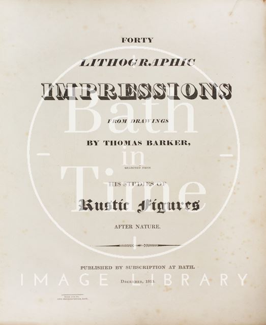 Frontispiece to Thomas Barkers Forty Lithographic Impressions from Drawings of Rustic Figures after Nature 1813