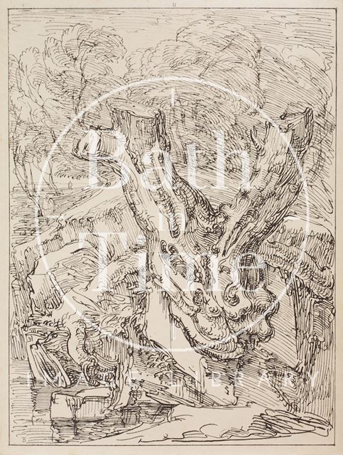 A study of a tree stump in Ullswater, Cumberland by Thomas Barker 1814