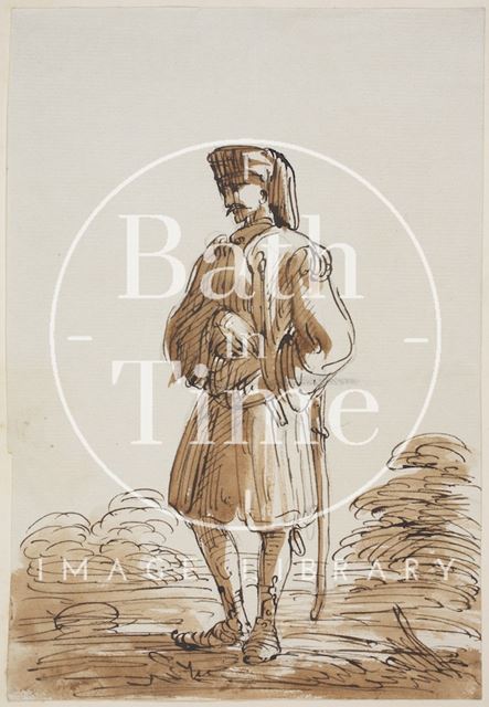 Sketch of a Turkish Soldier by Thomas Jones Barker, drawn 1837