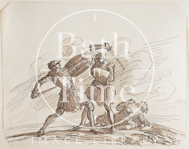 Sketch for battle painting by Thomas Jones Barker (1815-1870) c.1830-1870