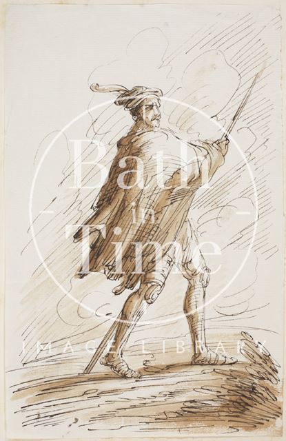 Figure sketch by Thomas Jones Barker (1815-1870) c.1830-1870