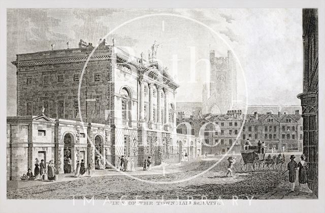 Town Hall (Guildhall) from High Street, Bath 1815